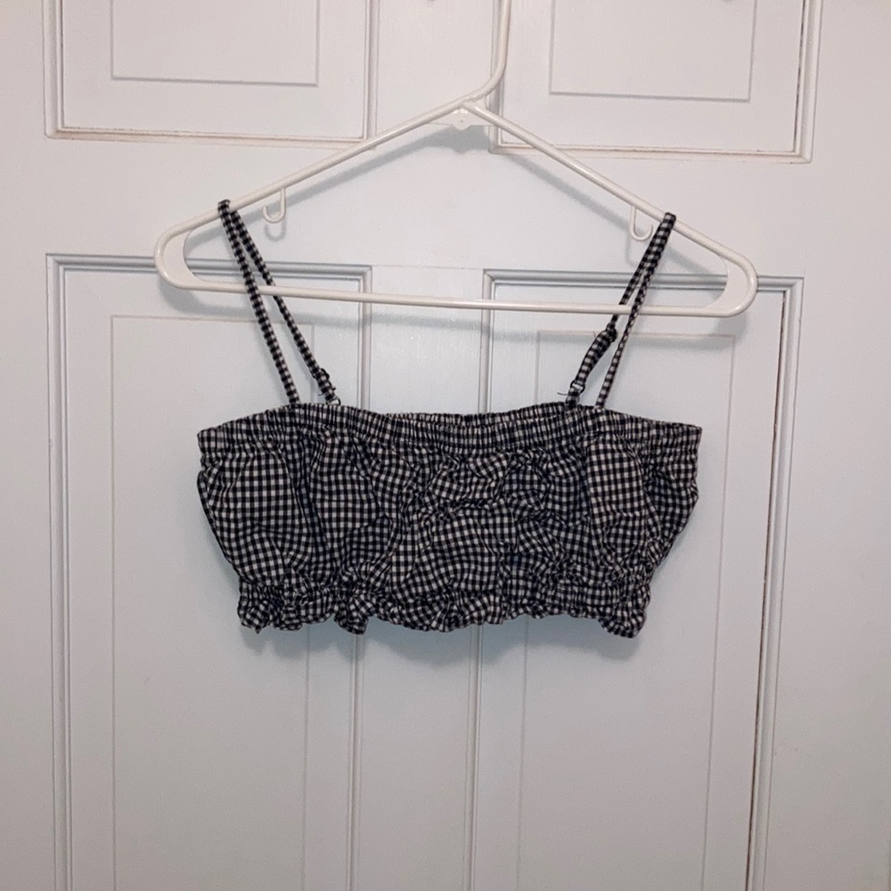 Cotton Gingham Crop Top